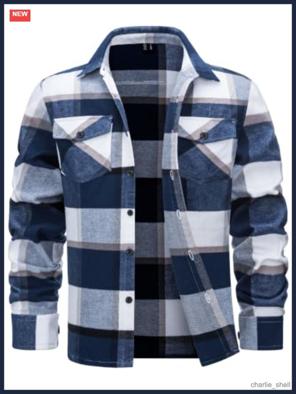 Mens Flannel Shirt Long Sleeve Button Down Plaid Casual Shirt